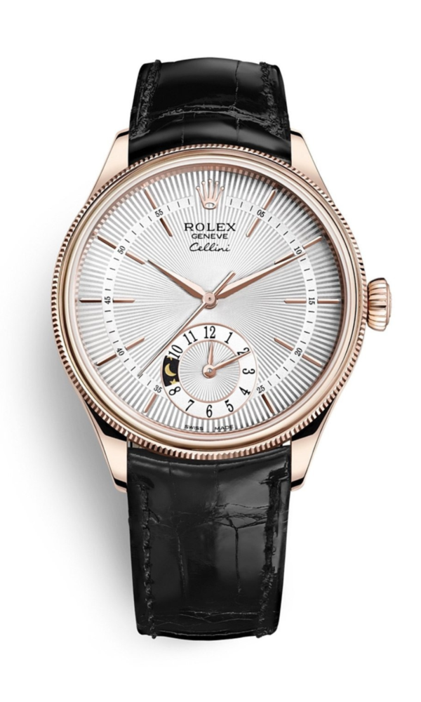 Đồng hồ Rolex Cellini Dual Time Everose 50525 – 0009 Mặt số trắng