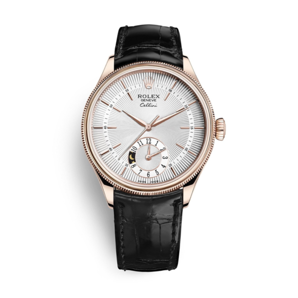 Đồng hồ Rolex Cellini Dual Time Everose 50525 – 0009 Mặt số trắng