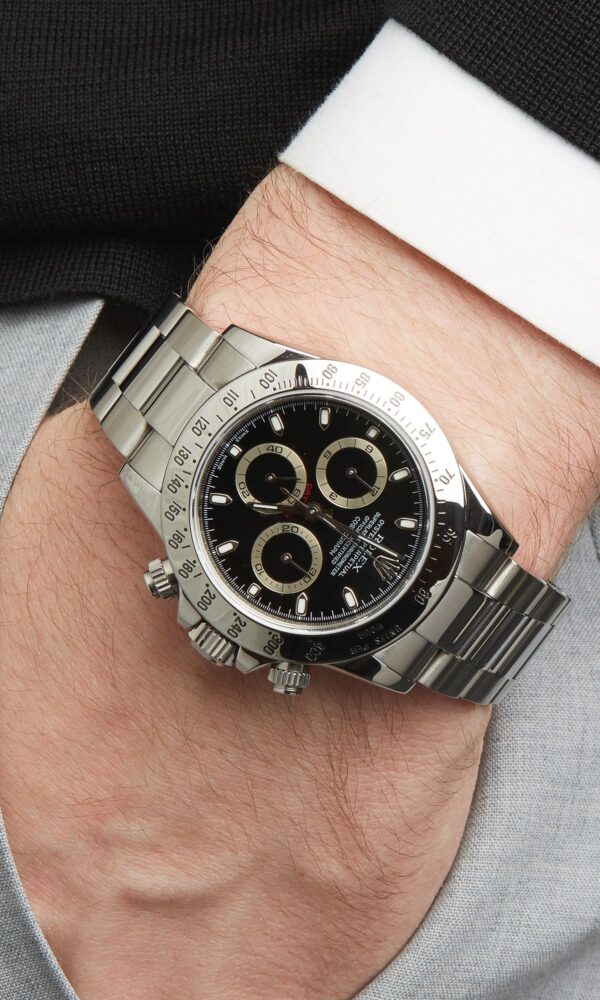 Đồng hồ Rolex Daytona 116520 phiên bản thép với mặt số màu đen