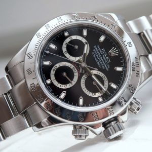 Đồng hồ Rolex Daytona 116520 phiên bản thép với mặt số màu đen