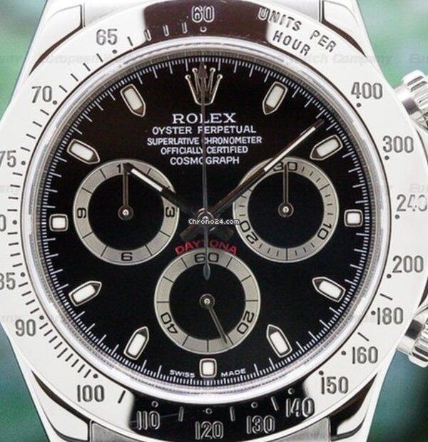 Đồng hồ Rolex Daytona 116520 phiên bản thép với mặt số màu đen