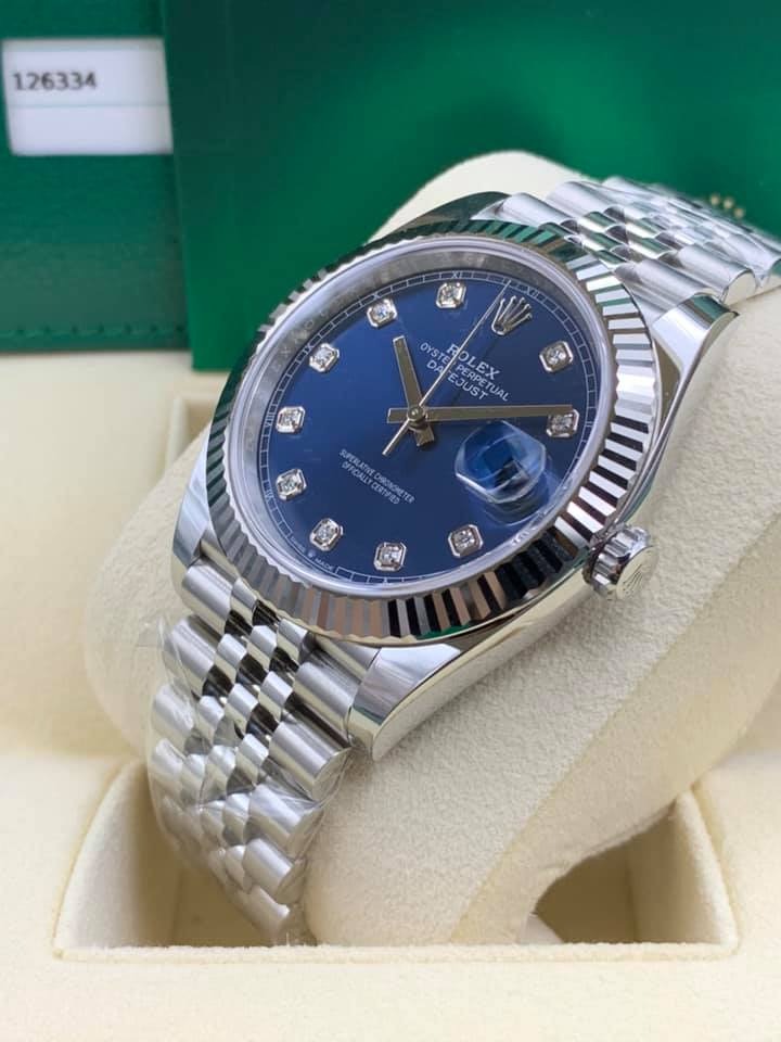 Đồng hồ Rolex Datejust 41 126234 Mặt số xanh Kim cương