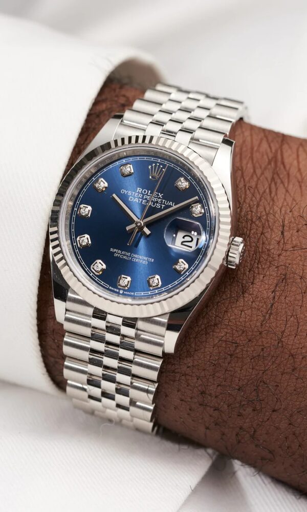 Đồng hồ Rolex Datejust 125234 xanh blue kim cương