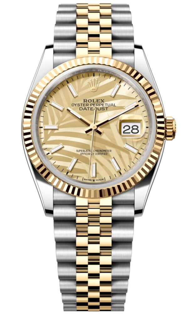 Đồng hồ Rolex Datejust 36 126233 Mặt số Lá vàng Champagne Cọc quang