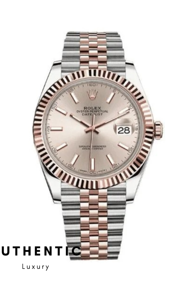 Đồng hồ Rolex Datejust 126331 Vàng Everose/Thép Mặt Sundust Cọc quang 41mm