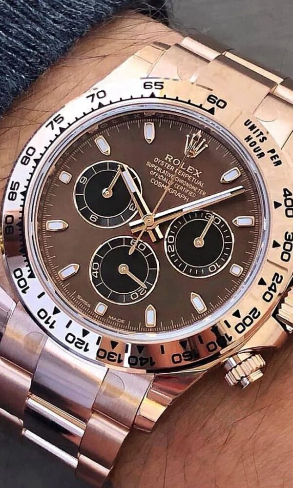 Đồng hồ Rolex Daytona 116505 Vàng Everose Mặt nâu Cọc quang 40mm