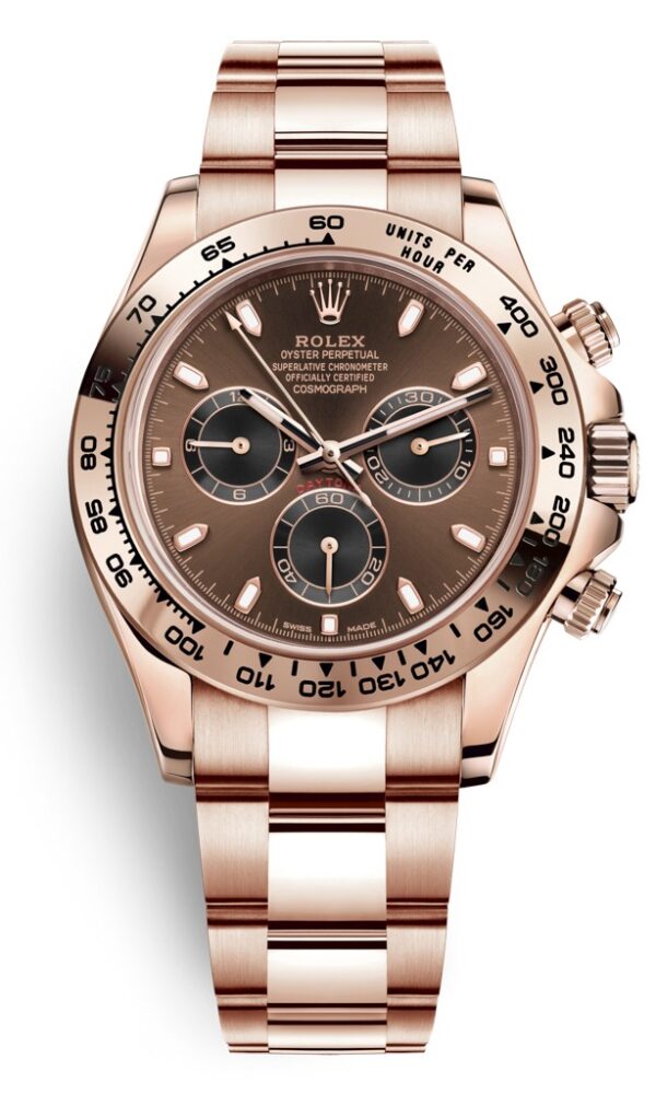 Đồng hồ Rolex Daytona 116505 Vàng Everose Mặt nâu Cọc quang 40mm