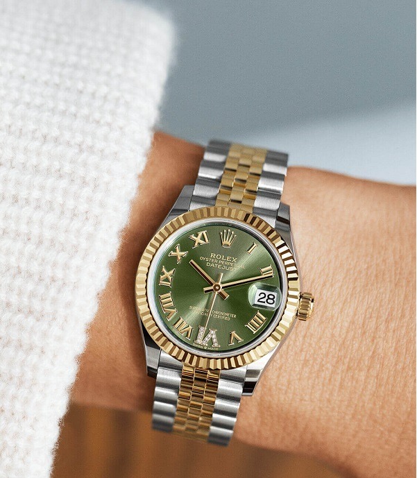 Đồng hồ Rolex Datejust 126233 Vàng/Thép Mặt xanh oliu 36mm