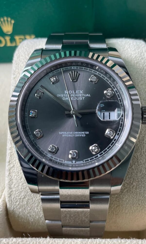 Đồng hồ Rolex Datejust 41 126334 Mặt Rhodium Kim Cương Dây Oyster 126334-0005