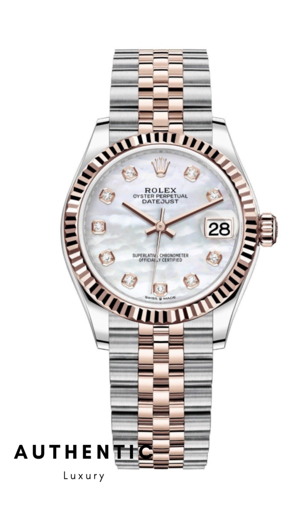Đồng hồ Rolex Datejust 278271 Vàng/thép Mặt xà cừ trắng 31mm