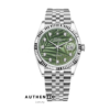 Đồng hồ Rolex Datejust 126234 Mặt lá cọ xanh Kim cương 36mm