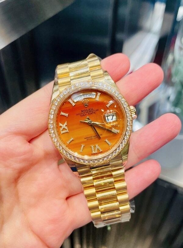 Đồng hồ Rolex Day-Date 128348RBR Mặt Số Đá Carnelian 36mm