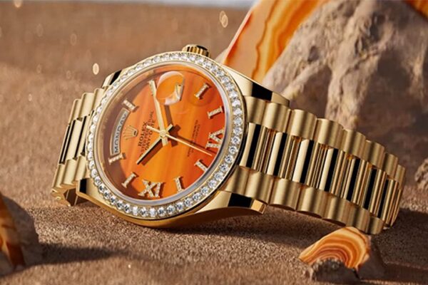 Đồng hồ Rolex Day-Date 128348RBR Mặt Số Đá Carnelian 36mm