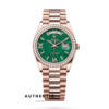 Đồng hồ Rolex Day-Date 128345RBR Mặt đá Aventurine xanh lá 36mm
