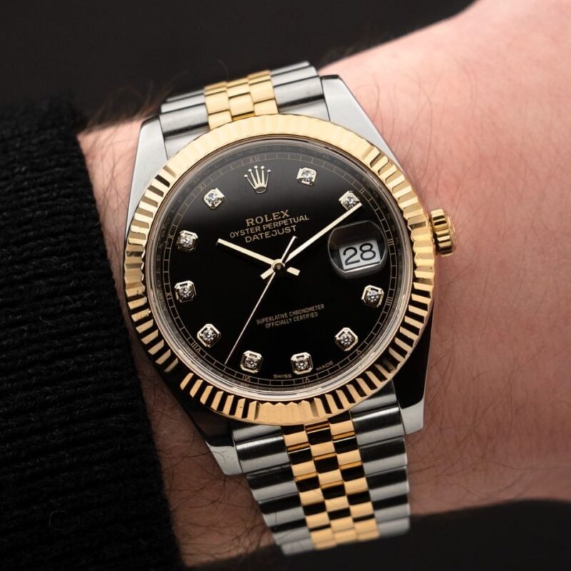 Đồng hồ Rolex Datejust 126333 mặt đen kim cương 
