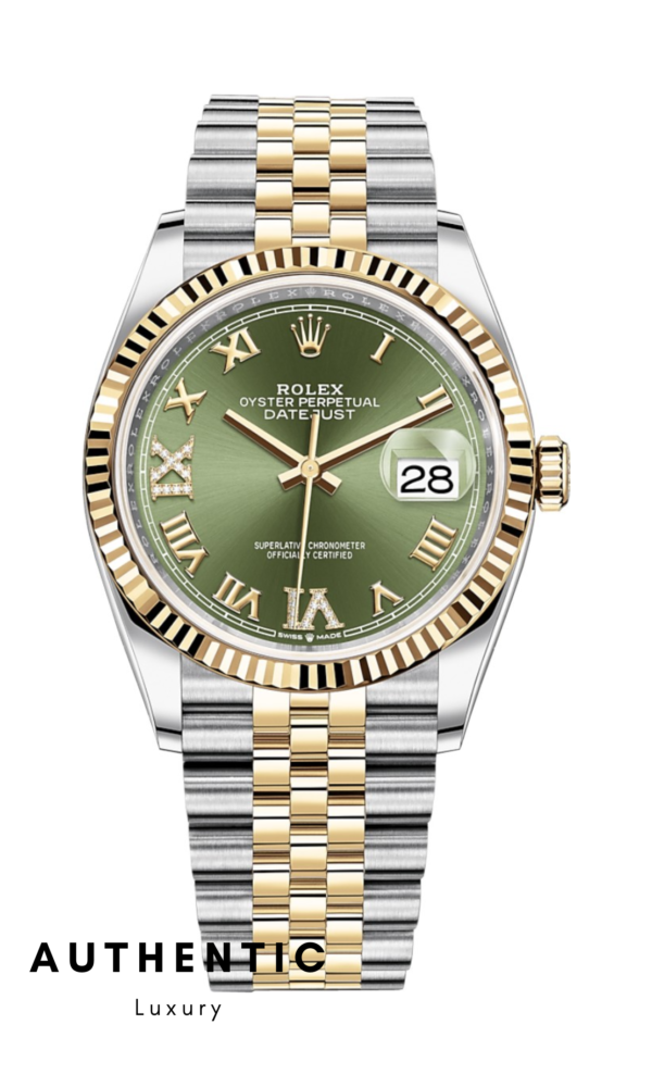 Đồng hồ Rolex Datejust 126233 Vàng/Thép Mặt xanh Oliu 36mm