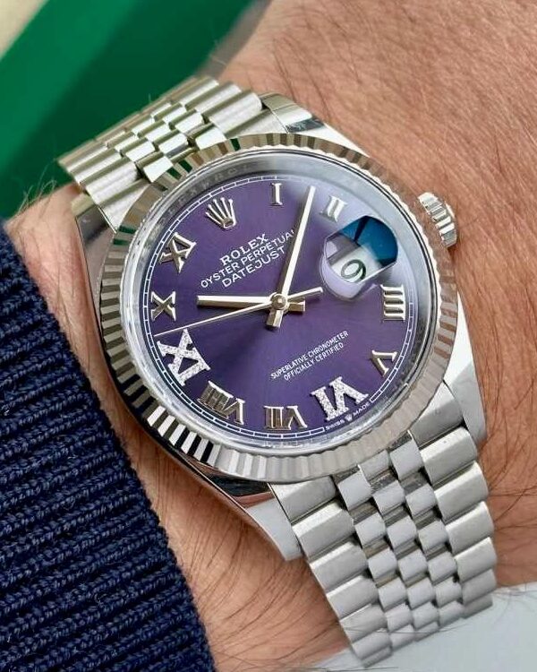 Đồng hồ Rolex Datejust 126234 Vàng trắng/Thép Mặt tím 36mm