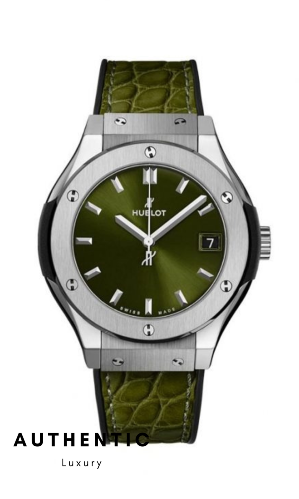 Đồng hồ Hublot Classic Fusion 581.NX.8970.LR Titanium Mặt xanh lá 33mm