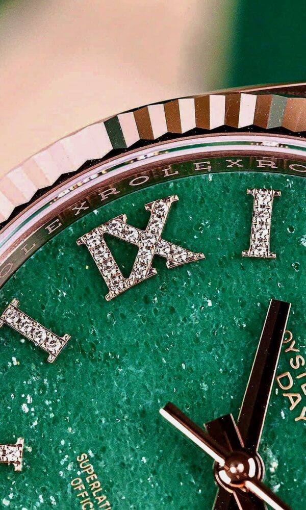 Đồng hồ Rolex Day-Date 128235 Mặt đá Aventurine xanh lá 36mm