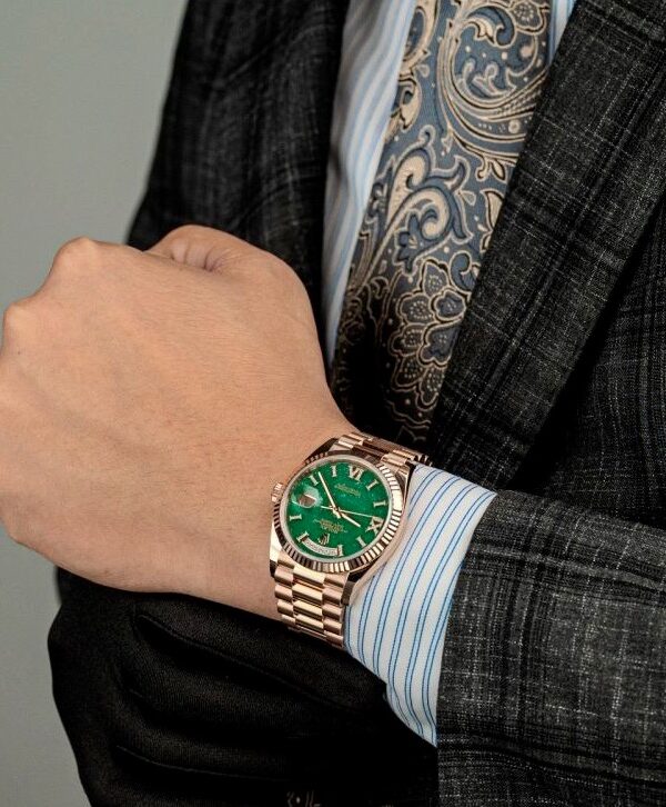 Đồng hồ Rolex Day-Date 128235 Mặt đá Aventurine xanh lá 36mm