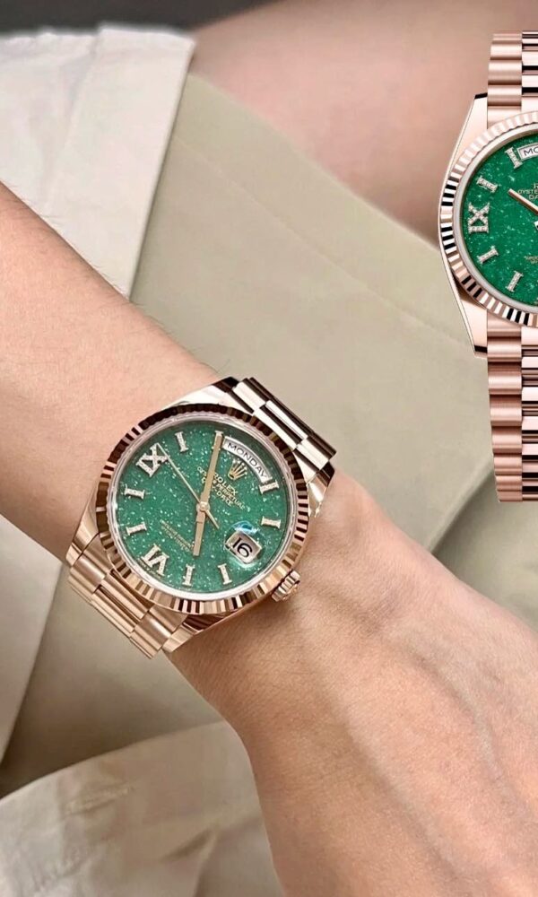 Đồng hồ Rolex Day-Date 128235 Mặt đá Aventurine xanh lá 36mm