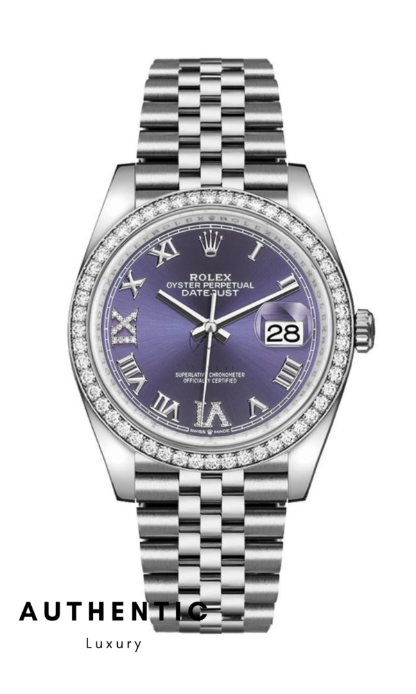 Đồng hồ Rolex Datejust 126284 Thép Mặt tím 36mm