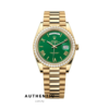 Đồng hồ Rolex Day-Date 228348 Mặt xanh lá Cọc La Mã 40mm