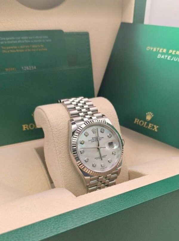 Đồng hồ Rolex Datejust 126234 Vàng/Thép Mặt Khảm trai 36mm