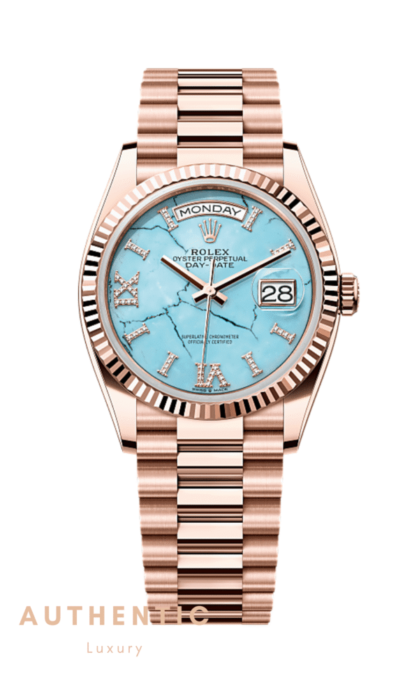 Đồng hồ Rolex Day-Date 128235 Mặt đá Turquoise Ngọc lam 36mm