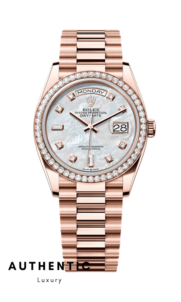 Đồng hồ Rolex Day-Date 128345RBR Mặt khảm trai 36mm