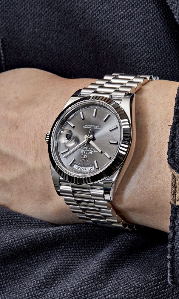 Đồng hồ Rolex Day-Date 228239 Vàng trắng Mặt Xám 40mm