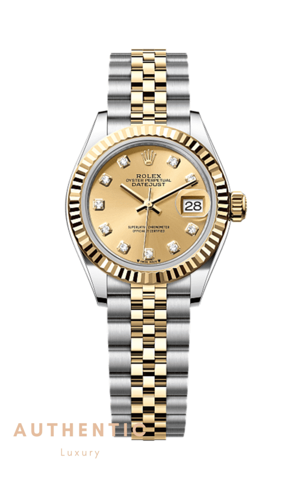 Đồng hồ Rolex Lady-Datejust 279173 Mặt vàng Champagne 28mm