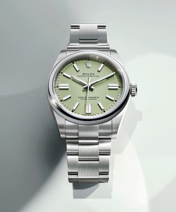 Đồng hồ Rolex Oyster Perpetual 126000 Thép Mặt xanh Pistachio 36mm