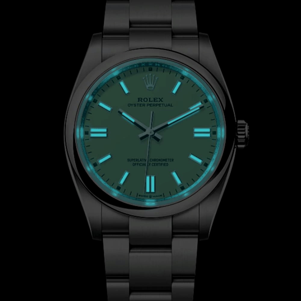 Đồng hồ Rolex Oyster Perpetual 126000 Thép Pistachio 36mm AuthenticLuxury1 Đồng hồ Rolex Oyster Perpetual 126000 Thép Mặt xanh Pistachio 36mm