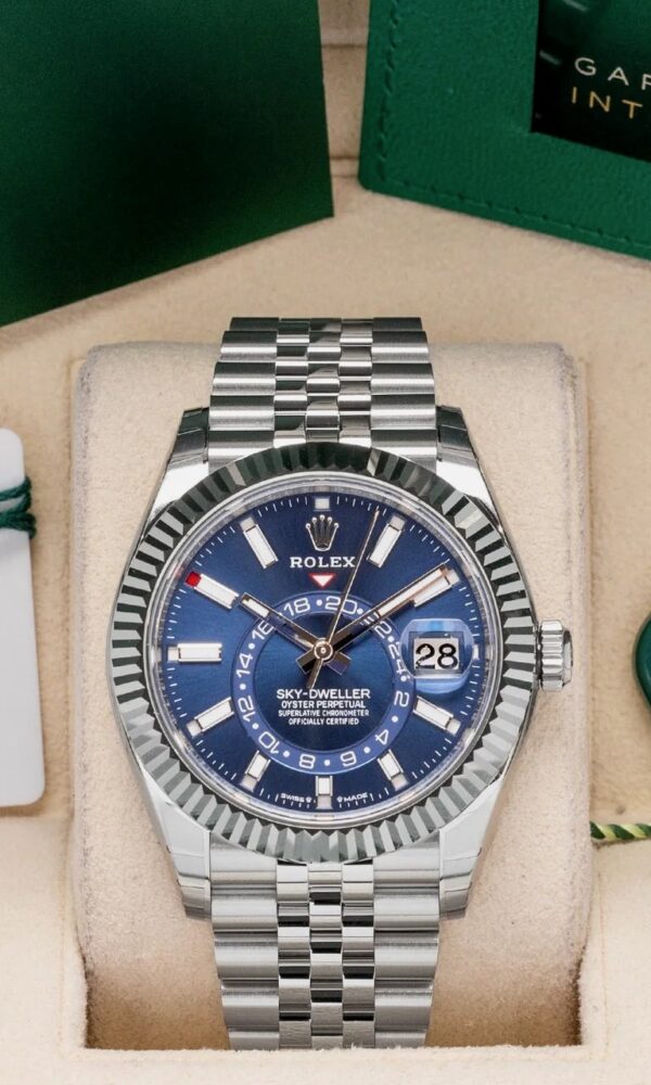 Đồng hồ Rolex Sky Dweller 336934 Vàng trắng/Thép Mặt xanh Dây Jubilee 42mm