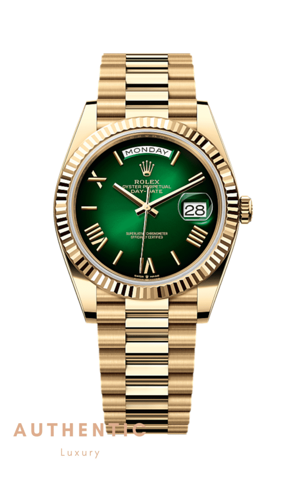 Đồng hồ Rolex Day-Date 228238 Mặt khói màu xanh lá 40mm