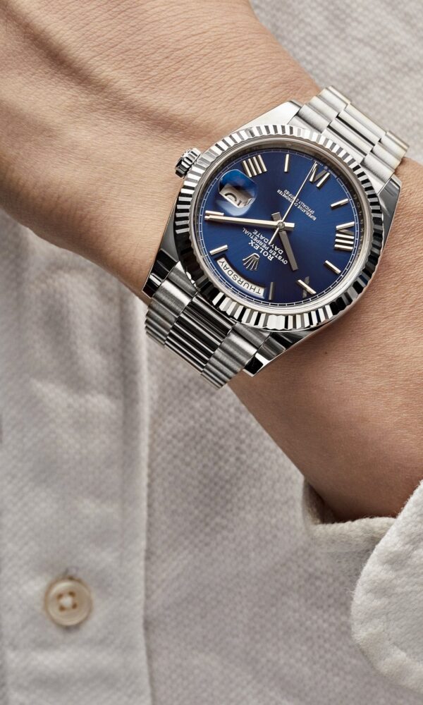 Đồng hồ Rolex Day-Date 228239 Vàng trắng Mặt xanh blue 40mm