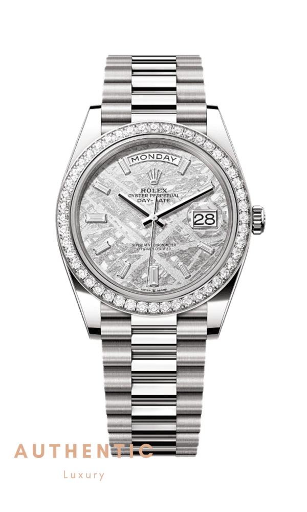 Đồng hồ Rolex Day-Date 228349RBR Vàng trắng Mặt thiên thạch 40mm