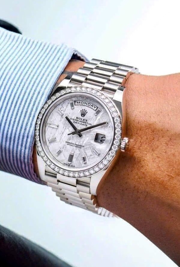 Đồng hồ Rolex Day-Date 228349RBR Vàng trắng Mặt thiên thạch 40mm
