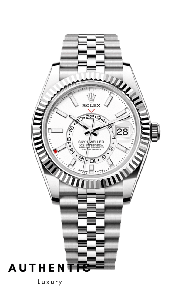 Đồng hồ Rolex Sky Dweller 336934 Vàng trắng:Thép Mặt trắng Dây Jubilee AuthenticLuxury