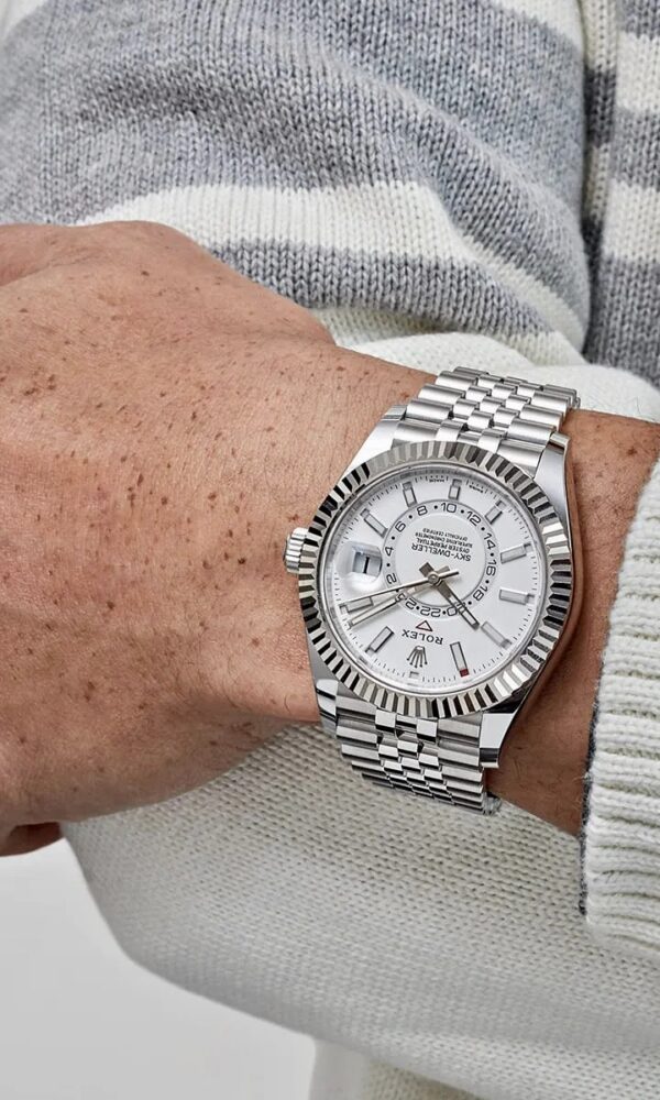 Đồng hồ Rolex Sky Dweller 336934 Vàng trắng/Thép Mặt trắng Dây Jubilee 42mm