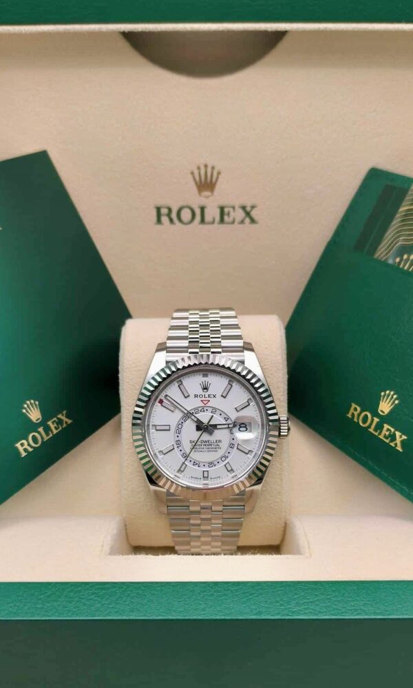 Đồng hồ Rolex Sky Dweller 336934 Vàng trắng/Thép Mặt trắng Dây Jubilee 42mm