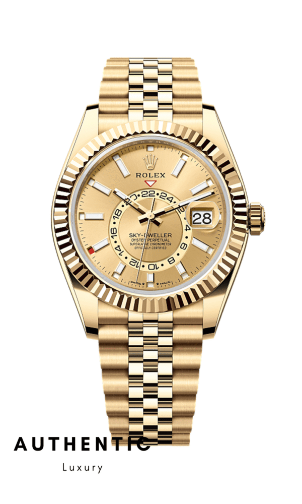 Đồng hồ Rolex Sky-Dweller 336938 Mặt vàng Champagne Dây Jubilee