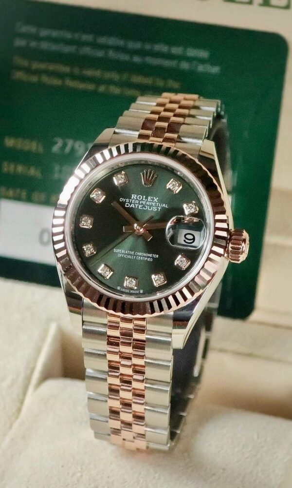 Đồng hồ Rolex Lady-Datejust 279171 Everose/Oystersteel Mặt xanh olive 28mm
