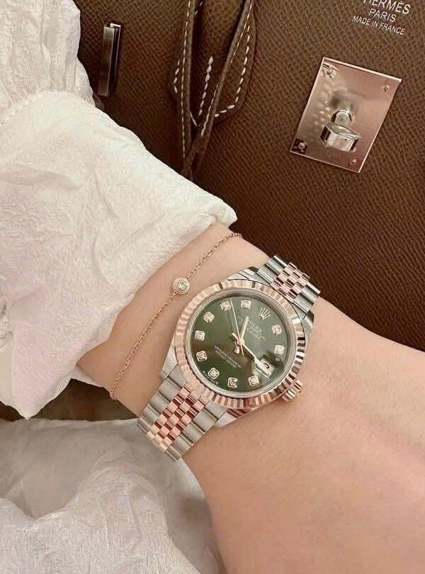 Đồng hồ Rolex Lady-Datejust 279171 Everose/Oystersteel Mặt xanh olive 28mm