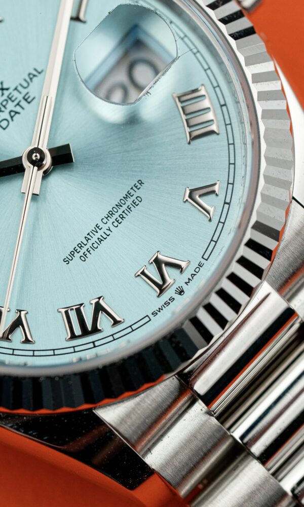 Đồng hồ Rolex Day-Date 128236 Platinum Iceblue Cọc La Mã 36mm