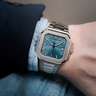 Đồng hồ Patek Philippe Cubitus 7128/1G-001 Vàng trắng Mặt xanh blue 40mm