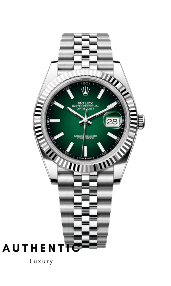 Đồng hồ Rolex Datejust 126334 Vàng/Thép Mặt Ombré xanh lá Dây Jubilee 41mm